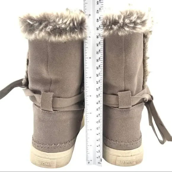 TOMS suede leather gray boots women's size 6.5 - Picture 4 of 10